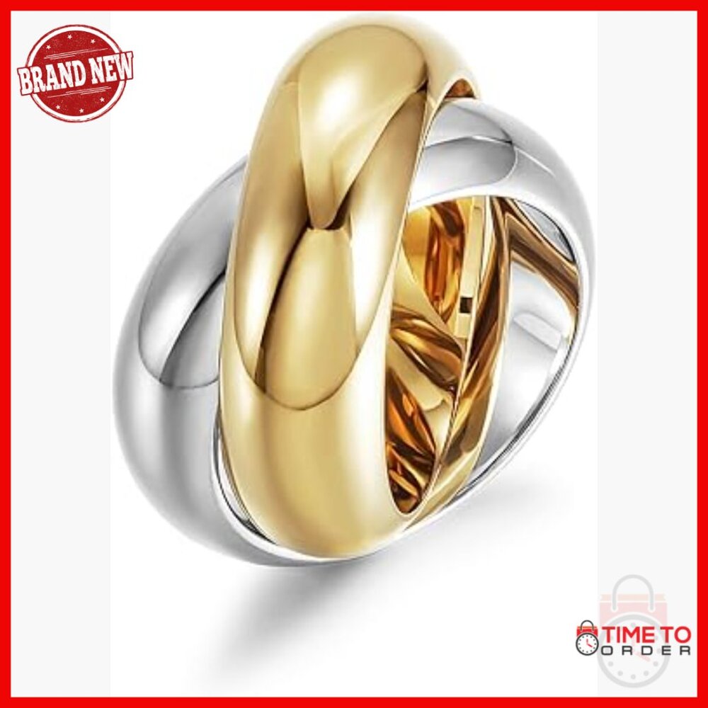 Chunky Cocktail Statement Ring, Stainless Steel W… - image 1